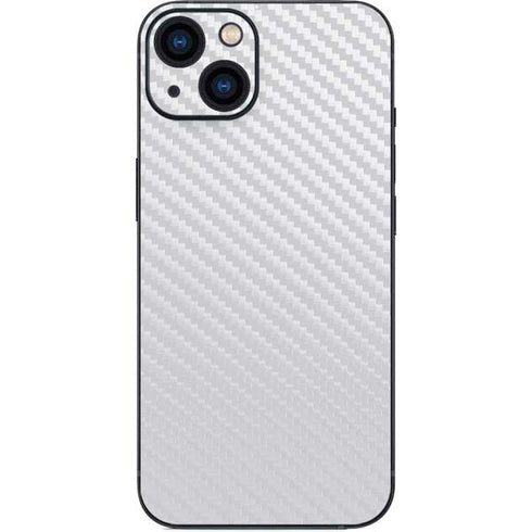 White Carbon Fiber Specialty Texture Material iPhone 14 Plus Skin